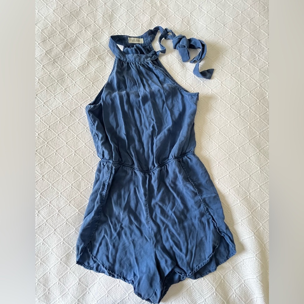 Bella Dahl Halter Neck Blue Romper